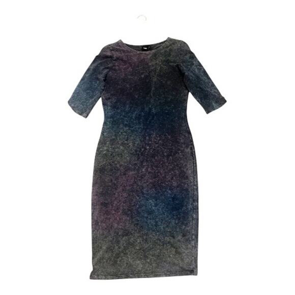 ASOS Marled Midi Dress Gray Purple Ombre Size US 8 Stretch - Picture 1 of 7